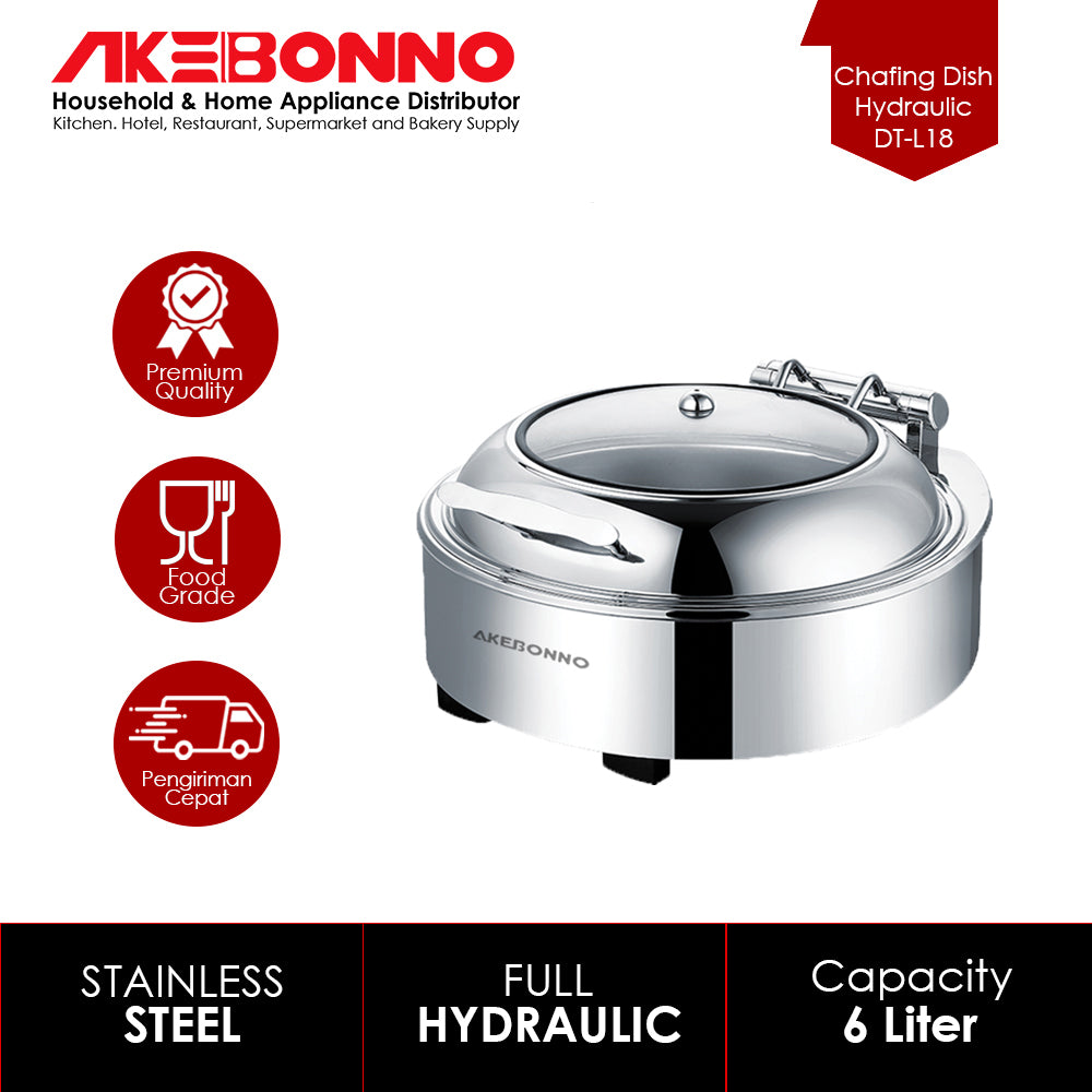 AKEBONNO CHAFING DISH / WADAH PENGHANGAT MAKANAN ROUND HYDRAULIC DT-L018