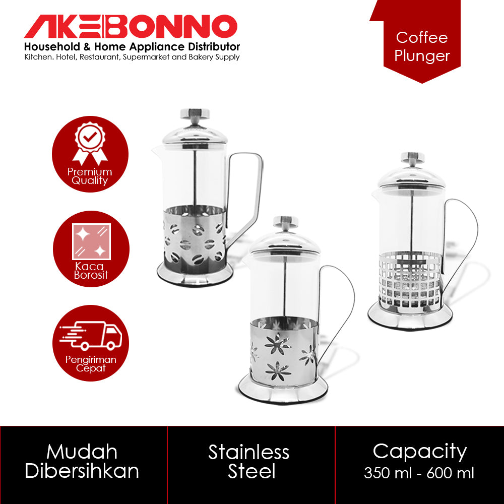 AKEBONNO COFFEE PLUNGER (Alat Seduh Kopi) SERIES UKURAN 350 - 650 ML