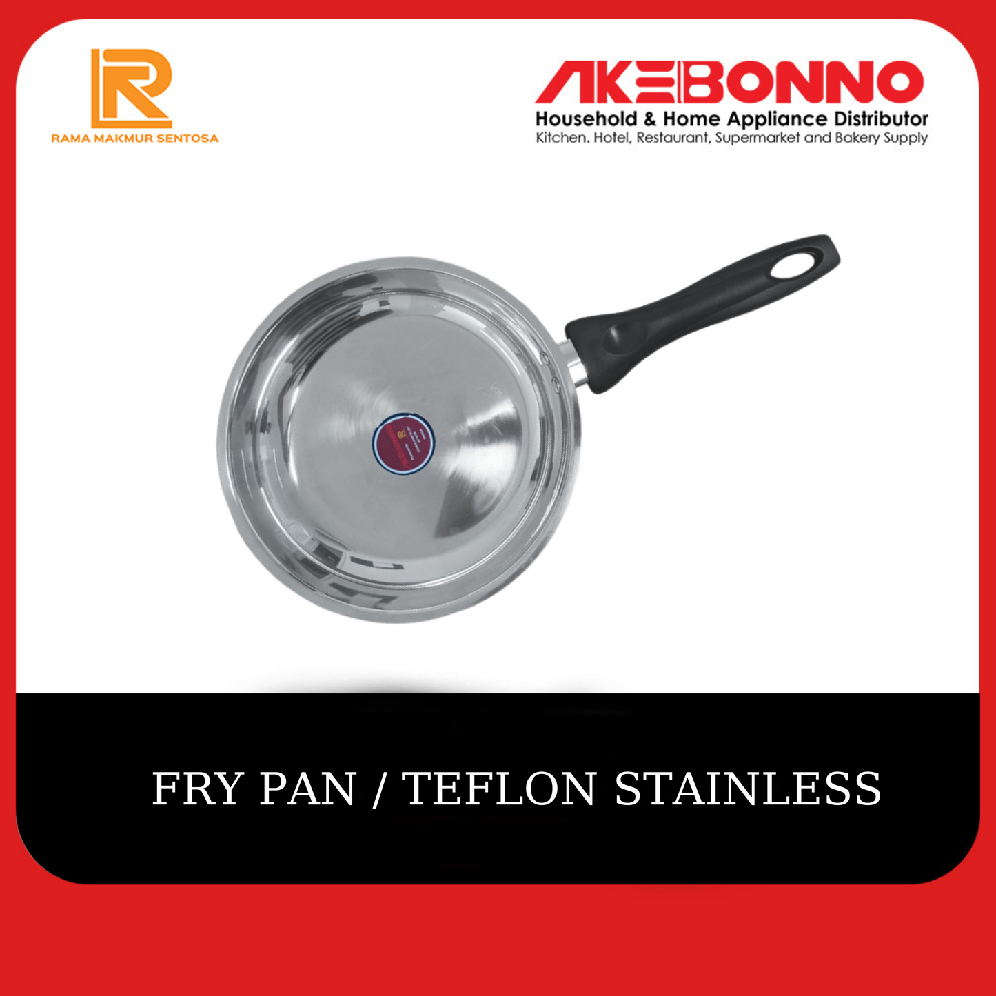 AKEBONNO FRY PAN / PANCI STAINLESS SERBAGUNA GAGANG PLASTIK ( ASF01 )
