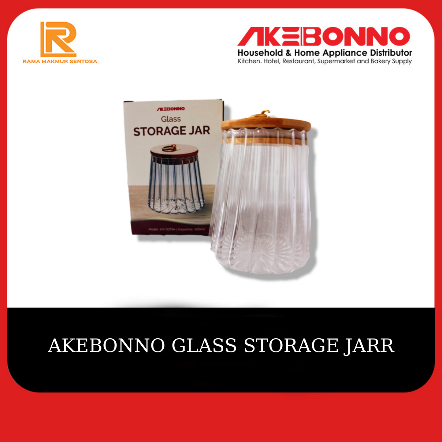 AKEBONNO GLASS STORAGE JARR / TOPLES ESTETIK CAMILAN MAKANAN SERBAGUNA