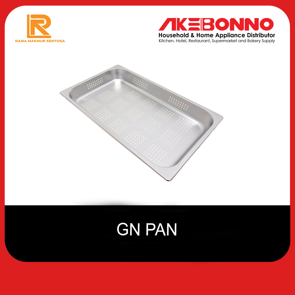 AKEBONNO PERPORATED STANDARD GN.PAN US STYLE / TEMPAT PANCI LUBANG STAINLESS TEBAL