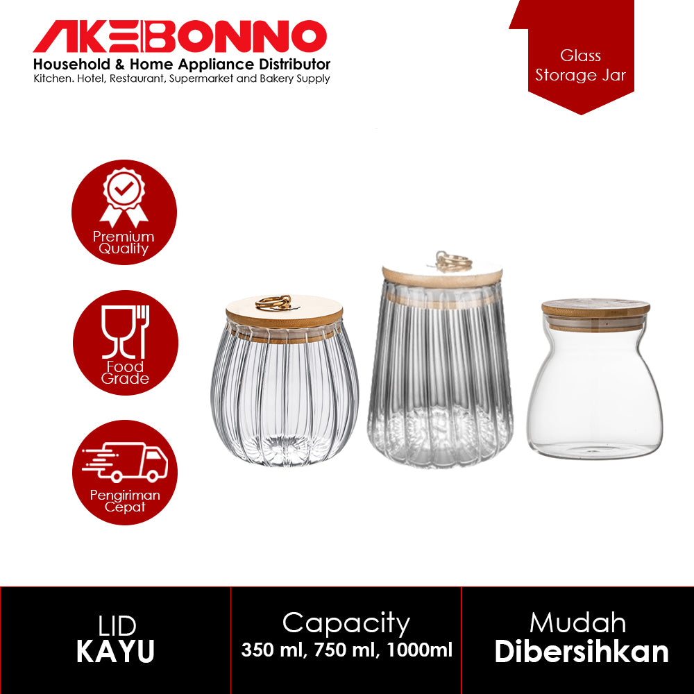 AKEBONNO GLASS STORAGE JARR / TOPLES ESTETIK CAMILAN MAKANAN SERBAGUNA