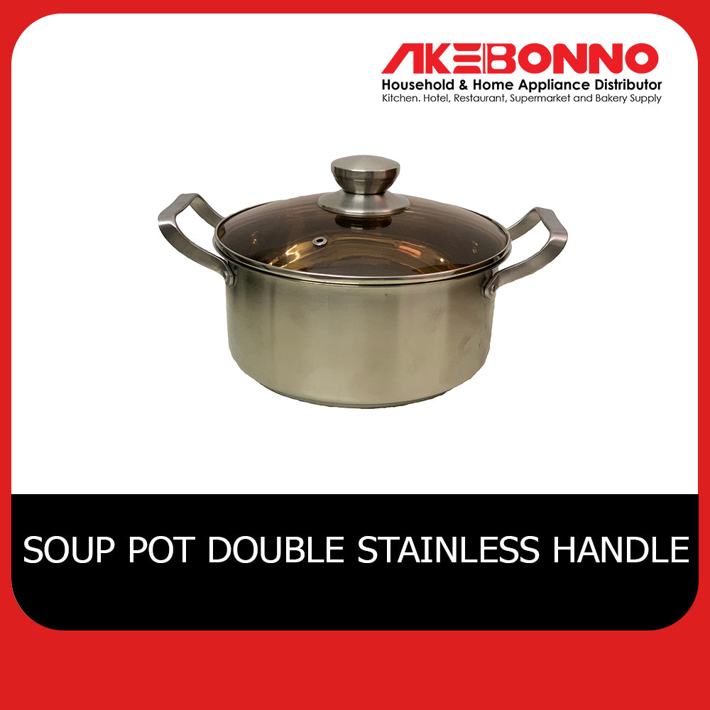 AKEBONNO SOUP POT SERIES DOUBLE STAINLESS HANDLE WITH GLASS UD