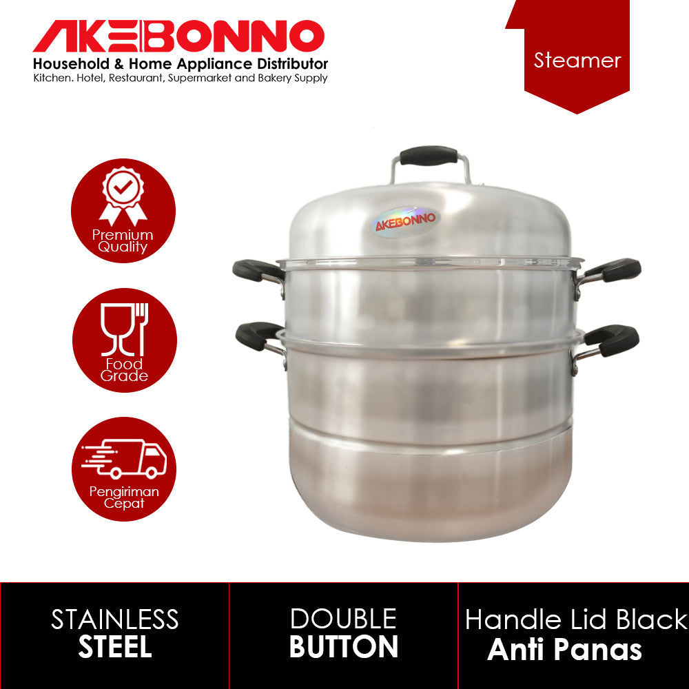 AKEBONNO STEAMER POT COOKER DENGAN DOUBLE POT / ALAT KUKUSAN SERBAGUNA
