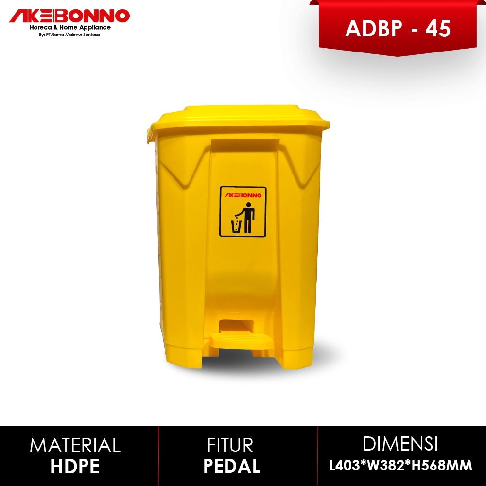 Akebonno Plastic dustbin With Pedal 45 Liter / TEMPAT SAMPAH JUMBO PLASTIK DENGAN PEDAL