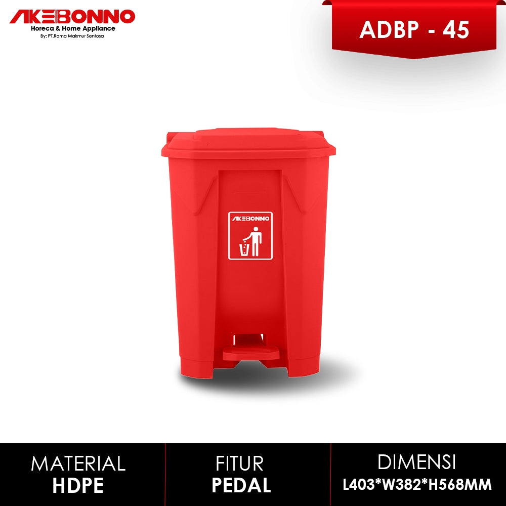 Akebonno Plastic dustbin With Pedal 45 Liter / TEMPAT SAMPAH JUMBO PLASTIK DENGAN PEDAL