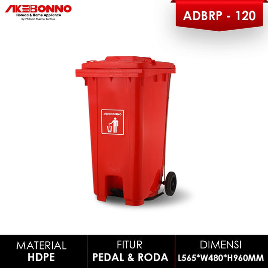 Akebonno Plastic dustbin With Pedal 120 Liter with pedal & roda