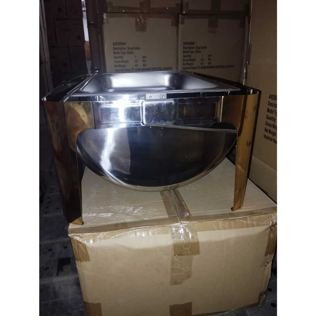 AKEBONNO FULL SIZE ROLL TOP CHAFING DISH GOLD 9L Tebal Tempat Pemanas Makanan Prasmanan Jumbo