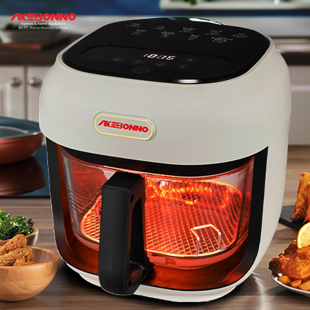 AKEBONNO AIR FRYER DIGITAL LOW WATT 750 W 4.LITER GLASS BOROSILICATE AAF4D