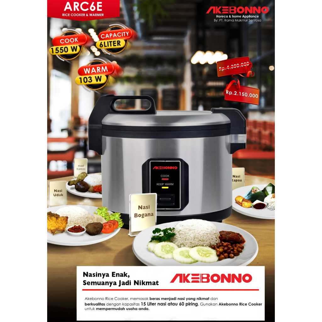 AKEBONNO RICE COOKER 6 LITER akebonnoindonesia