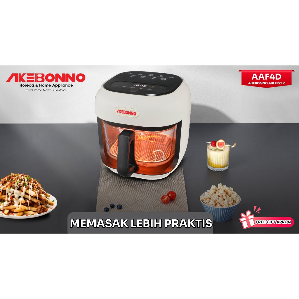 AKEBONNO AIR FRYER DIGITAL LOW WATT 750 W 4.LITER GLASS BOROSILICATE AAF4D